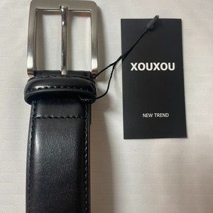XOUXOU Men Genuine Leather Belt Classic Casual Dress Belt with Prong Buckle